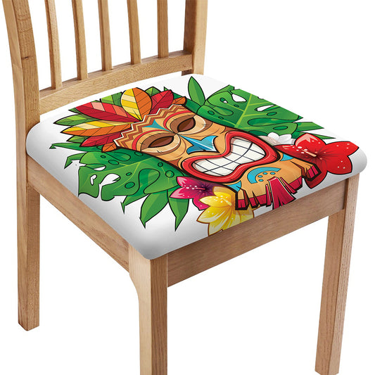 Hawaiian Tiki Print Chair Cushion Cover