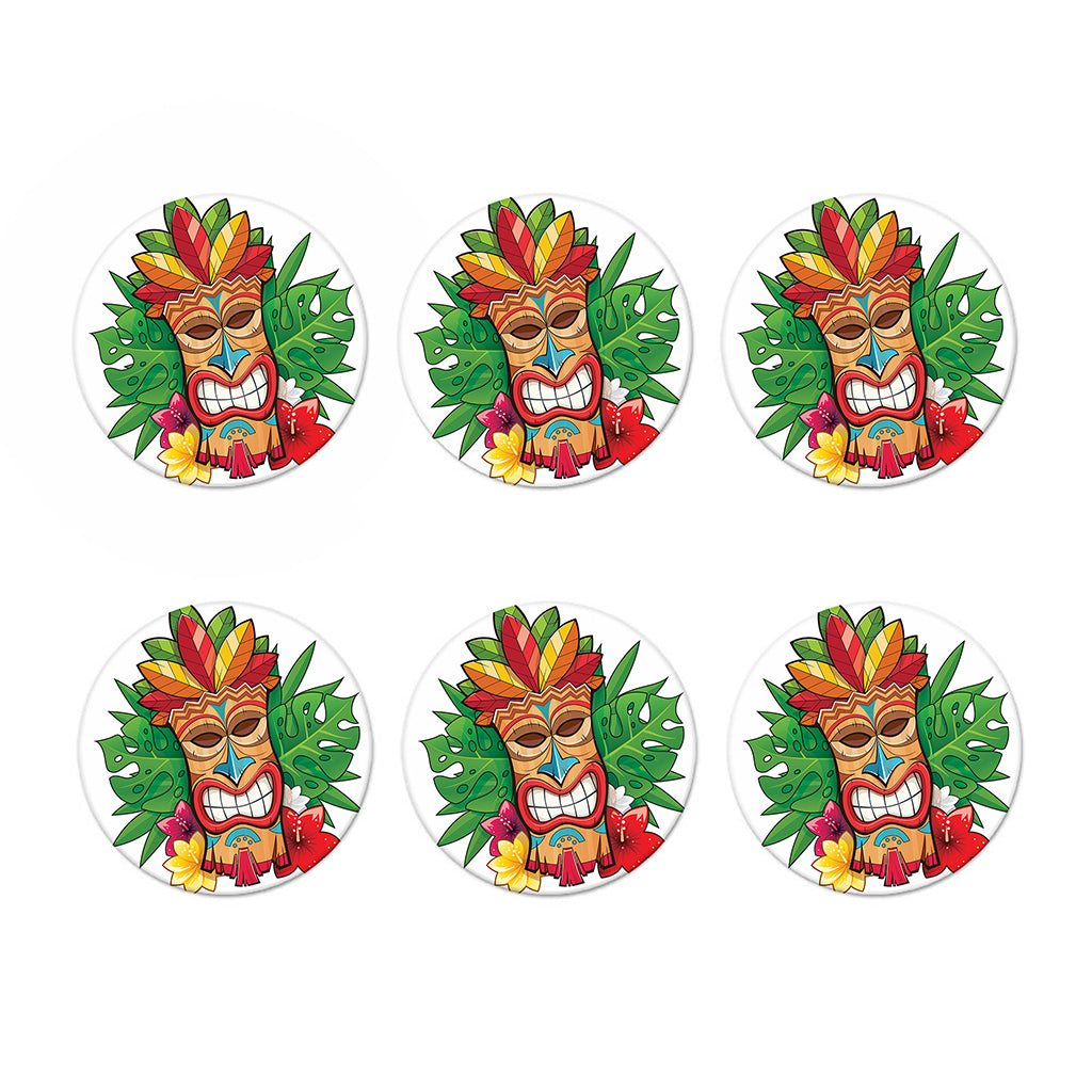 Hawaiian Tiki Print Coaster Set