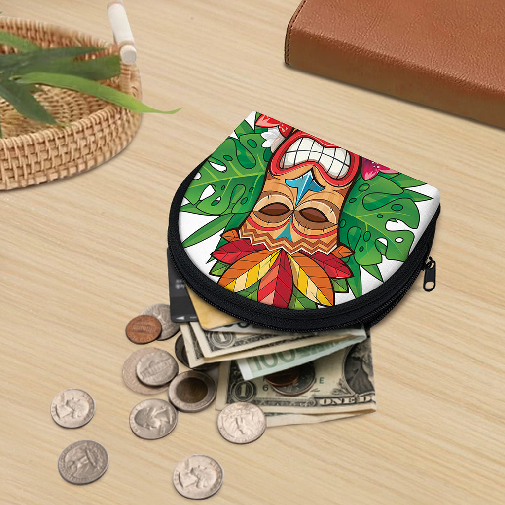 Hawaiian Tiki Print Coin Purse