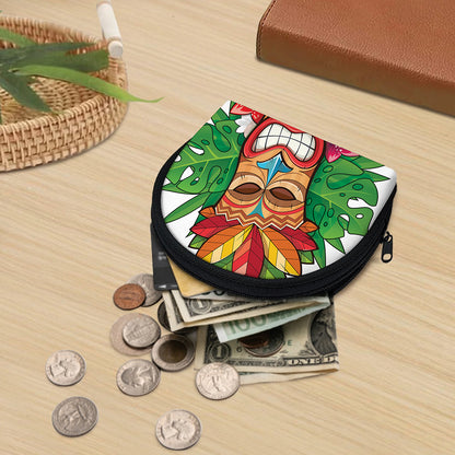Hawaiian Tiki Print Coin Purse