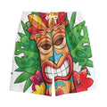 Hawaiian Tiki Print Cotton Shorts