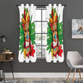 Hawaiian Tiki Print Grommet Curtain Panels