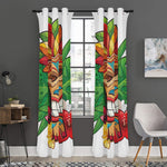 Hawaiian Tiki Print Curtain