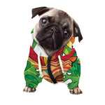 Hawaiian Tiki Print Dog Zip Up Hoodie