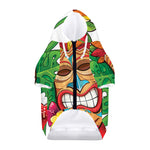 Hawaiian Tiki Print Dog Zip Up Hoodie
