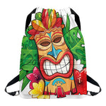 Hawaiian Tiki Print Drawstring Backpack