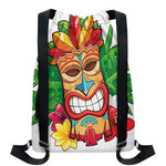 Hawaiian Tiki Print Drawstring Backpack