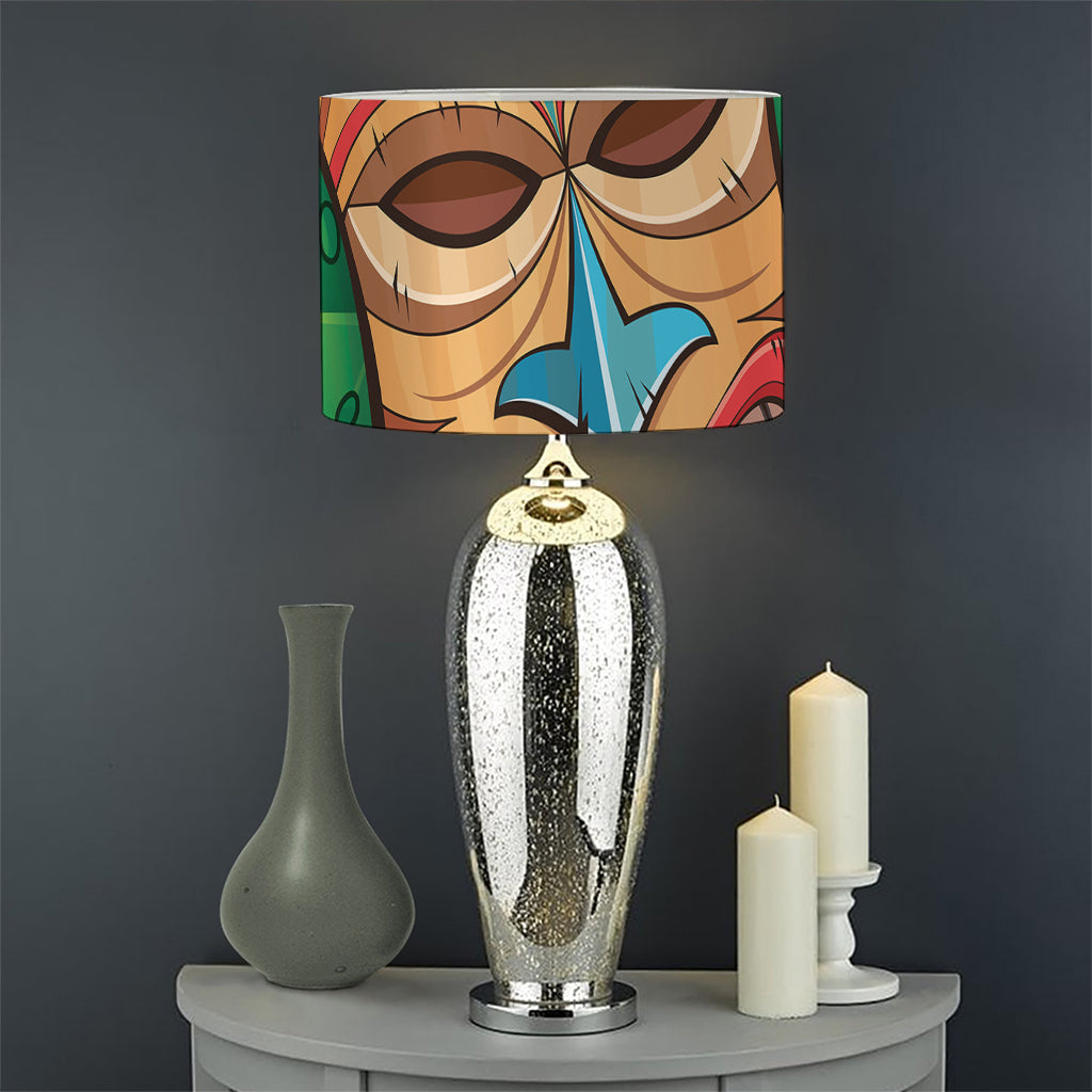 Hawaiian Tiki Print Drum Lamp Shade