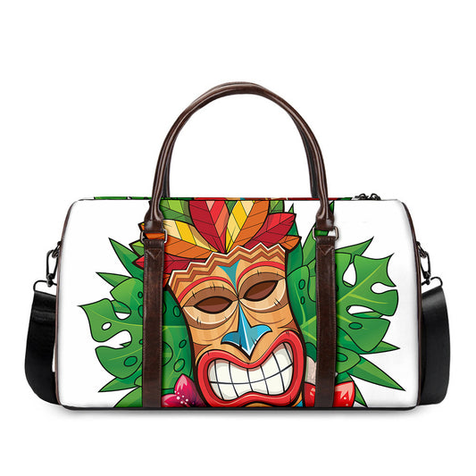 Hawaiian Tiki Print Duffle Bag
