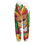 Hawaiian Tiki Print Fleece Lined Knit Pants