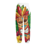 Hawaiian Tiki Print Fleece Lined Knit Pants
