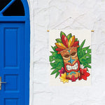 Hawaiian Tiki Print Garden Flag