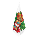 Hawaiian Tiki Print Hand Towel