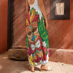 Hawaiian Tiki Print Harem Pants