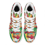 Hawaiian Tiki Print High Top Leather Sneakers