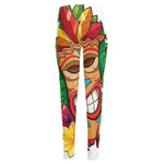 Hawaiian Tiki Print High-Waisted Pocket Leggings