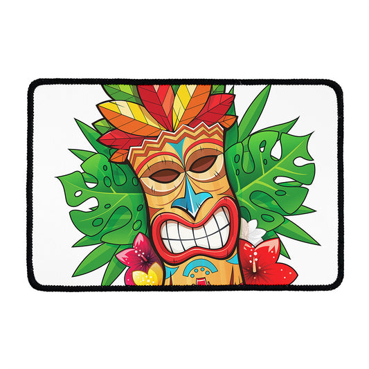 Hawaiian Tiki Print Kitchen Mat