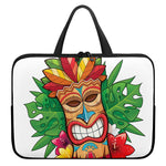 Hawaiian Tiki Print Laptop Sleeve With Handle