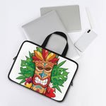 Hawaiian Tiki Print Laptop Sleeve With Handle