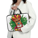 Hawaiian Tiki Print Laptop Sleeve With Handle
