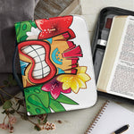 Hawaiian Tiki Print Leather Bible Cover