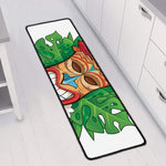 Hawaiian Tiki Print Long Kitchen Mat
