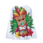 Hawaiian Tiki Print Long Sleeve Short Coat