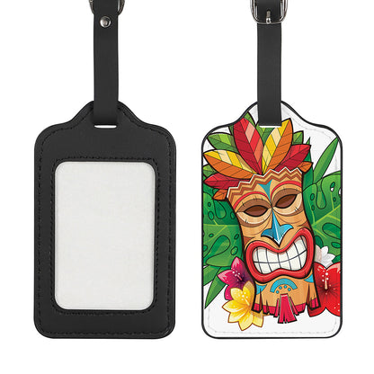 Hawaiian Tiki Print Luggage Tag