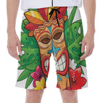 Hawaiian Tiki Print Men's Beach Shorts