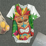 Hawaiian Tiki Print Men's Bodysuit