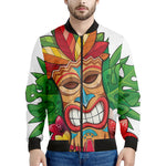 Hawaiian Tiki Print Men's Bomber Jacket