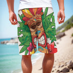 Hawaiian Tiki Print Men's Cargo Shorts