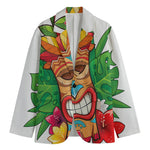 Hawaiian Tiki Print Men's Cotton Blazer