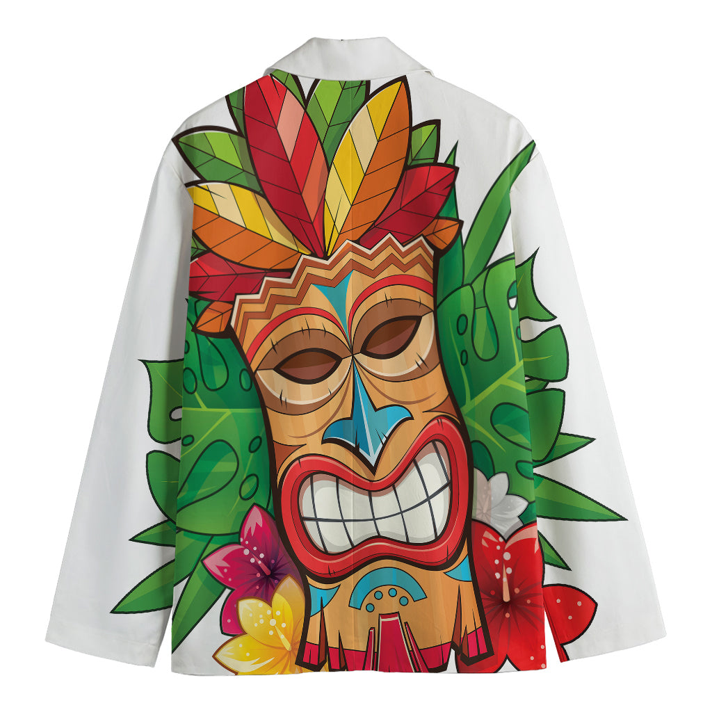 Hawaiian Tiki Print Men's Cotton Blazer