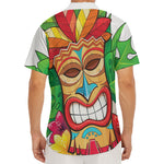 Hawaiian Tiki Print Men's Deep V-Neck Shirt