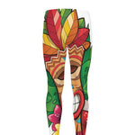 Hawaiian Tiki Print Men's leggings