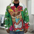Hawaiian Tiki Print Men's Shirt Jacket