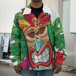 Hawaiian Tiki Print Men's Shirt Jacket