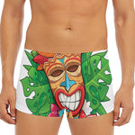 Hawaiian Tiki Print Men's Short Boxer Briefs