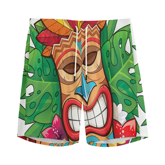 Hawaiian Tiki Print Men's Sports Shorts