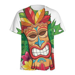 Hawaiian Tiki Print Men's Sports T-Shirt