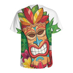 Hawaiian Tiki Print Men's Sports T-Shirt
