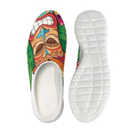 Hawaiian Tiki Print Mesh Casual Shoes