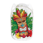 Hawaiian Tiki Print Mesh Laundry Hamper