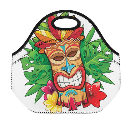 Hawaiian Tiki Print Neoprene Lunch Bag