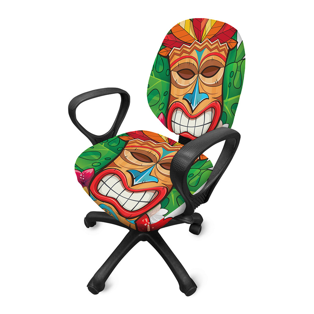 Hawaiian Tiki Print Office Chair Cover