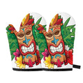 Hawaiian Tiki Print Oven Mitts