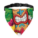 Hawaiian Tiki Print Over The Collar Dog Bandana