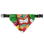Hawaiian Tiki Print Over The Collar Dog Bandana