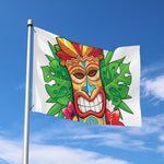 Hawaiian Tiki Print Polyester Flag